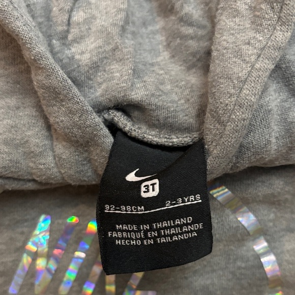 Nike Kids Gray Hoodie with Iridescent Logo - Picture 2 of 2